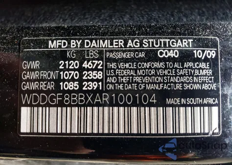 2010 Mercedes-Benz C 300 4Matic from USA, damaged, VIN WDDGF8BBXAR100104